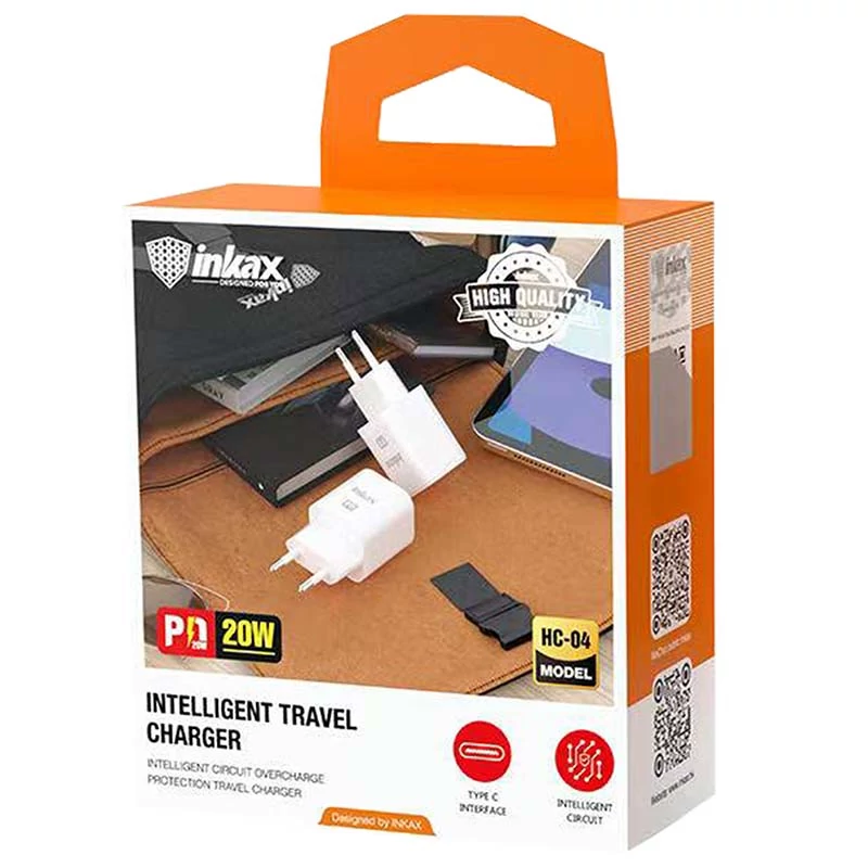 کلگی شارژر 20 وات PD + کابل Type-C TO Lightning اینکاکس inkax HC-04