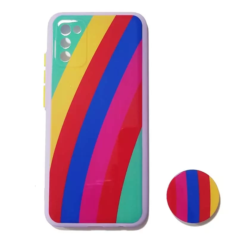 قاب رنگین کمونی پاپ سوکت دار سامسونگ SAMSUNG Galaxy A02S کد 3