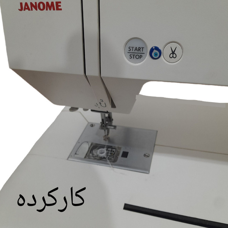 چرخ گلدوزی ژانومه مدل 450 نوار صورتی - کارکرده با حدود 1300 ساعت کارکرد و کیفیت عالی