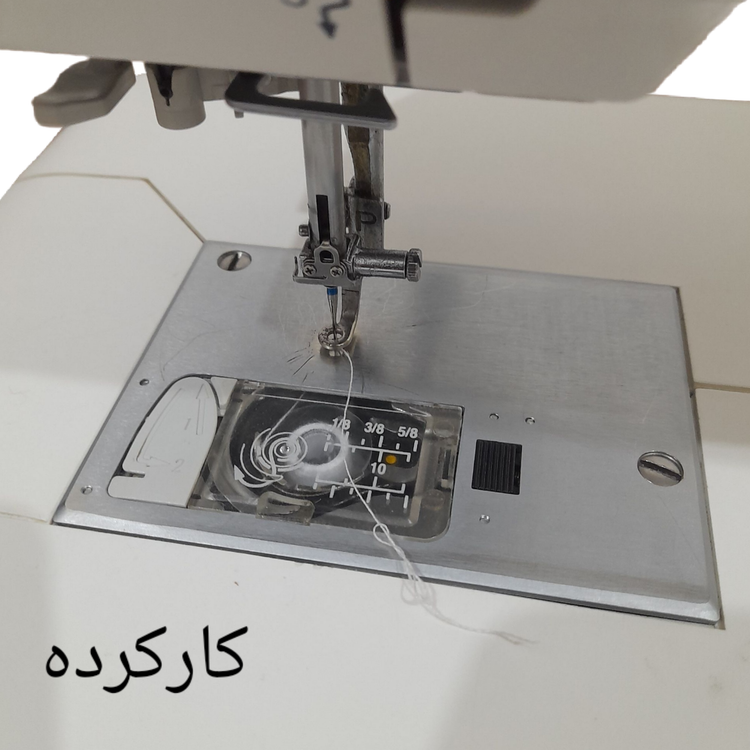 چرخ گلدوزی ژانومه مدل 450 نوار صورتی - کارکرده با حدود 1300 ساعت کارکرد و کیفیت عالی