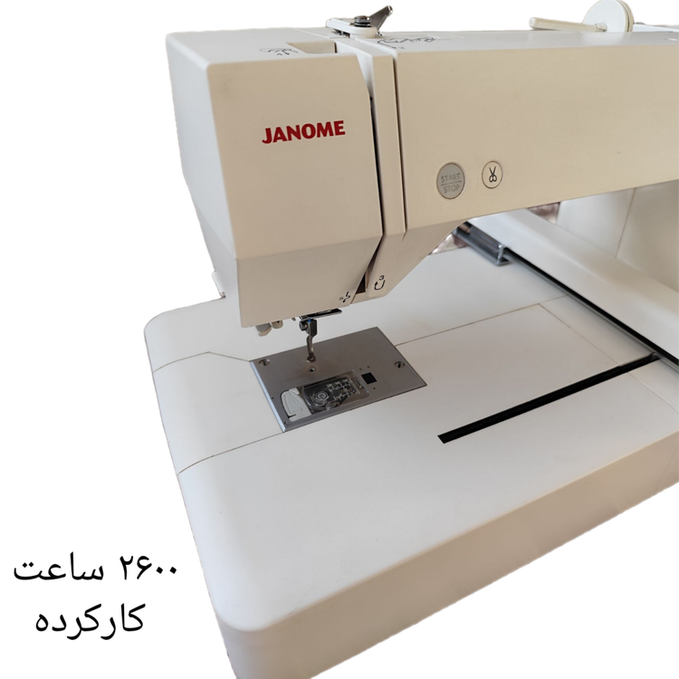 چرخ گلدوزی ژانومه مدل 450 نوار صورتی 2600 ساعت کارکرد