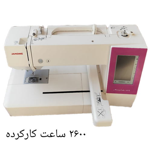 چرخ گلدوزی ژانومه مدل 450 نوار صورتی 2600 ساعت کارکرد