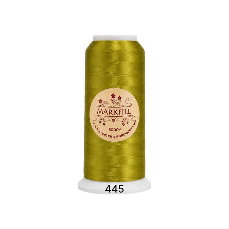 نخ گلدوزی پلی‌استر مارکفیل (Markfil) ۵۰۰۰ یاردی - کد 445 (سبز زیتونی روشن)