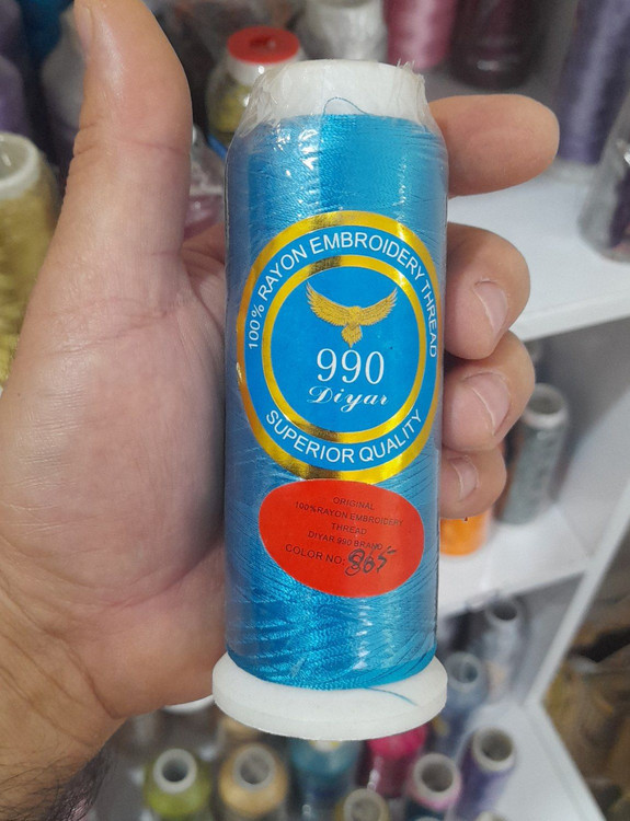 نخ گلدوزی ابریشم کد 865 رنگ آبی فیروزهای (Diyar 990)