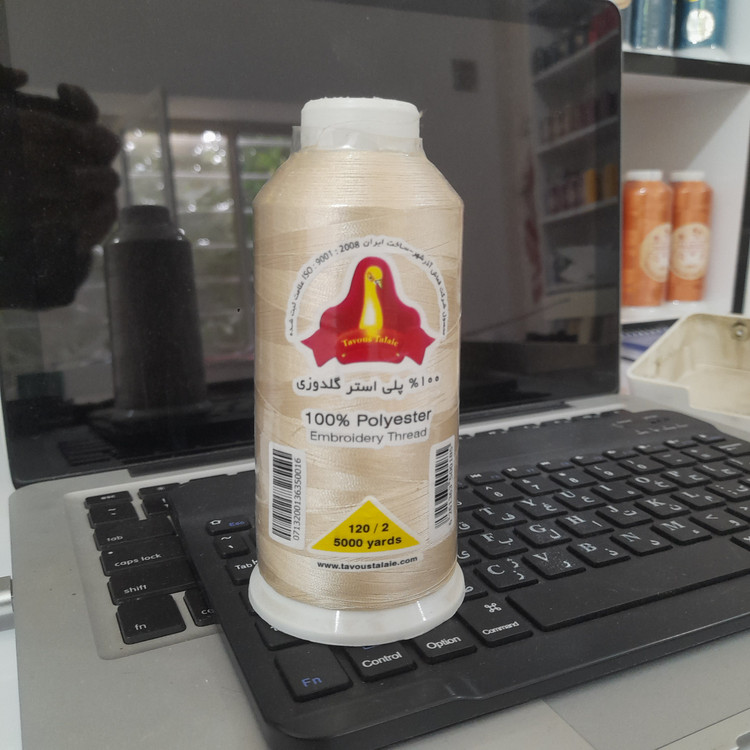 نخ گلدوزی پلی استر طاووس کد 757 - رنگ بژ طلایی