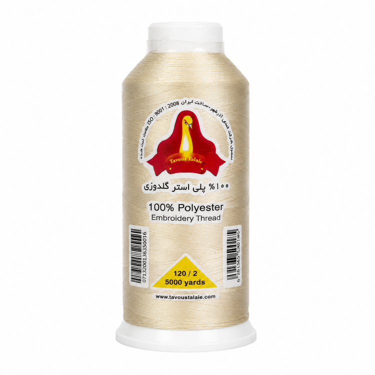 نخ گلدوزی پلی استر طاووس کد 757 - رنگ بژ طلایی