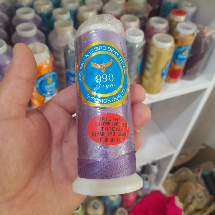 نخ گلدوزی پلیاستر OWAZ 995 کد 872 رنگ یاسی روشن