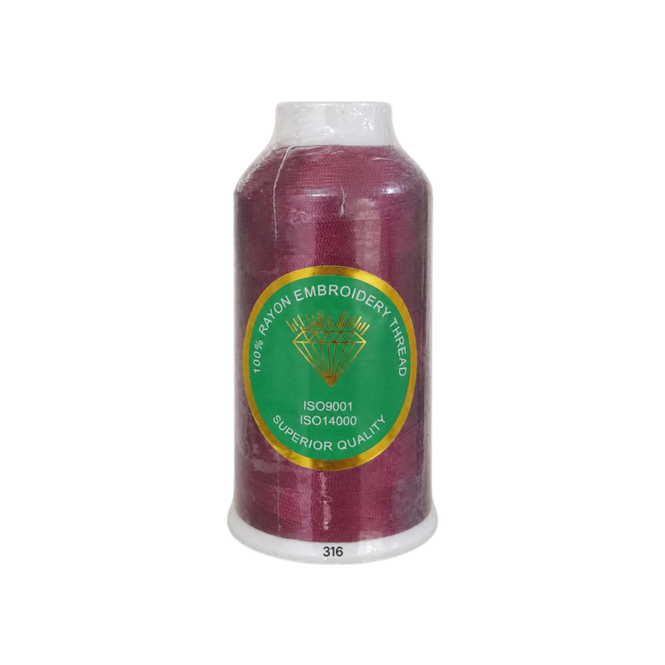نخ گلدوزی ۱۰۰٪ ریون مدل Superior Quality - کد ۳۱۶ (زرشکی)