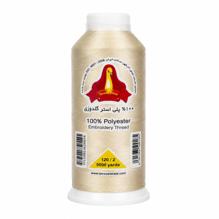 نخ گلدوزی پلی استر طاووس کد 757 - رنگ بژ طلایی