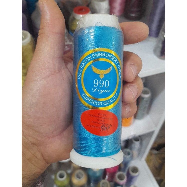 نخ گلدوزی ابریشم کد 865 رنگ آبی فیروزه ای (Diyar 990)