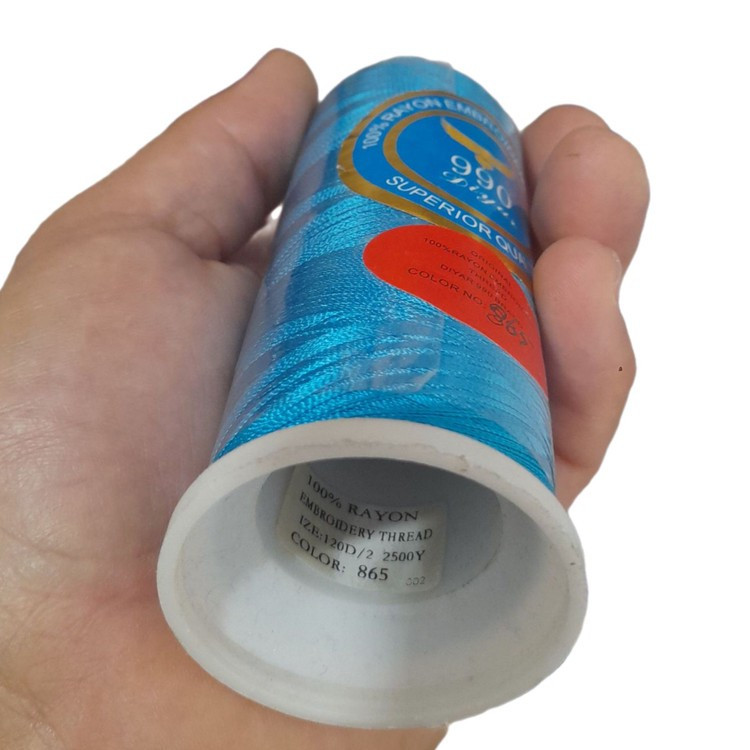 نخ گلدوزی ابریشم کد 865 رنگ آبی فیروزه ای (Diyar 990)