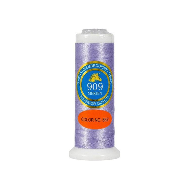نخ گلدوزی ابریشم کد 662 رنگ یاسی ملایم (Merjen 909)