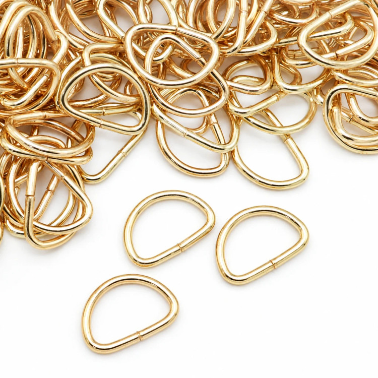 نیم حلقه فلزی طلایی کیف ۲.۵ سانت (D-Ring)