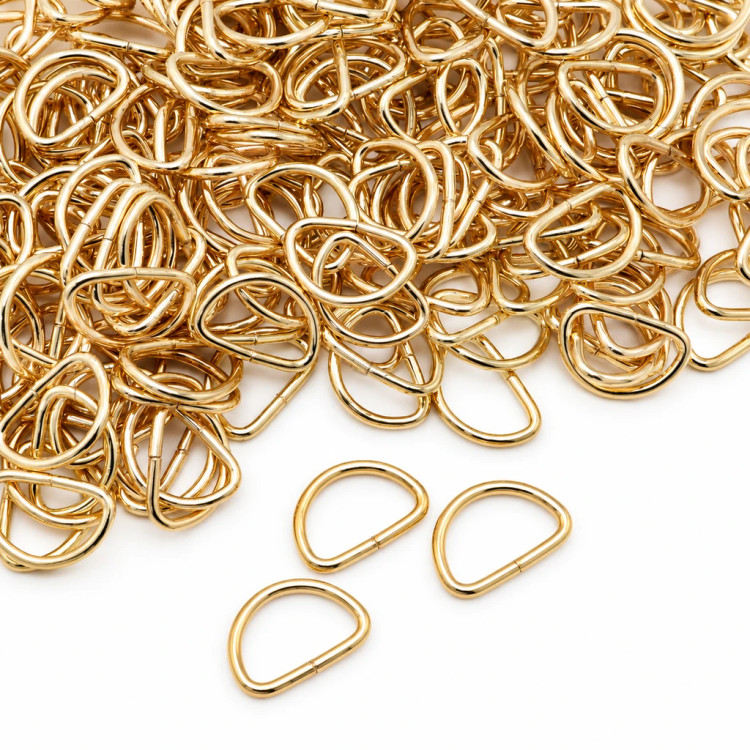 نیم حلقه فلزی طلایی کیف ۲.۵ سانت (D-Ring)